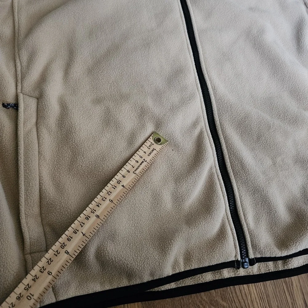 The North Face Fleece Full Zip Up Mock Neck Tan Jacket Mens Size 2XL XXL